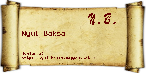 Nyul Baksa névjegykártya